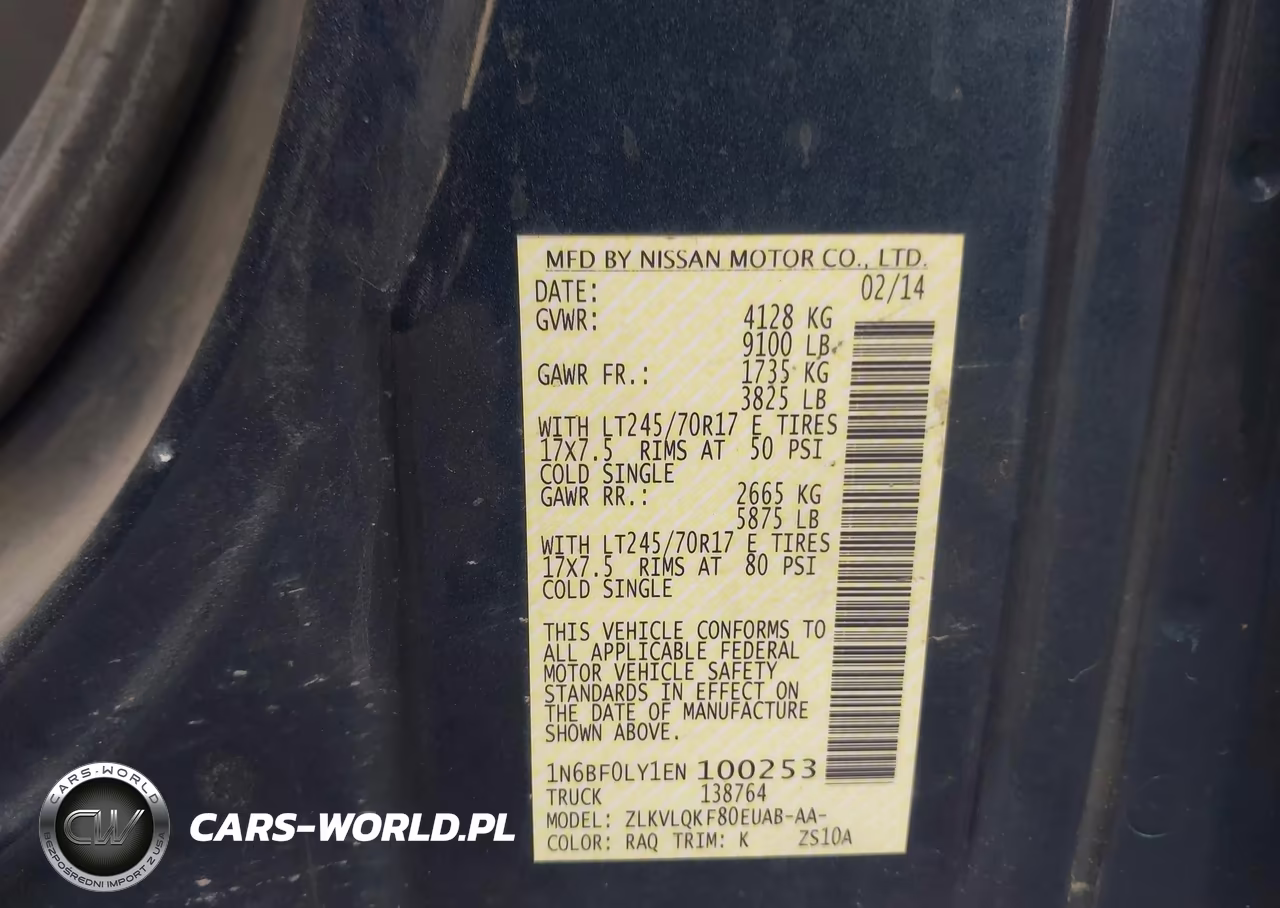 2014 Nissan Nv Cargo Nv2500 Hd S V6 VIN:1N6BF0LY1EN100253 - 9