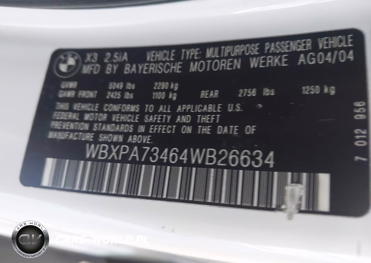2004 BMW X3 2.5I VIN:WBXPA73464WB26634 - 9