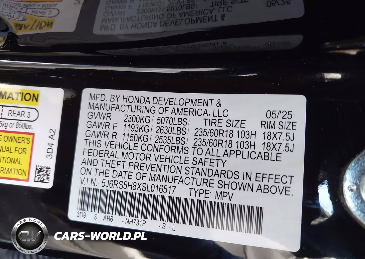 2025 Honda Cr-V Hybrid Sport-L VIN:5J6RS5H8XSL016517 - 9