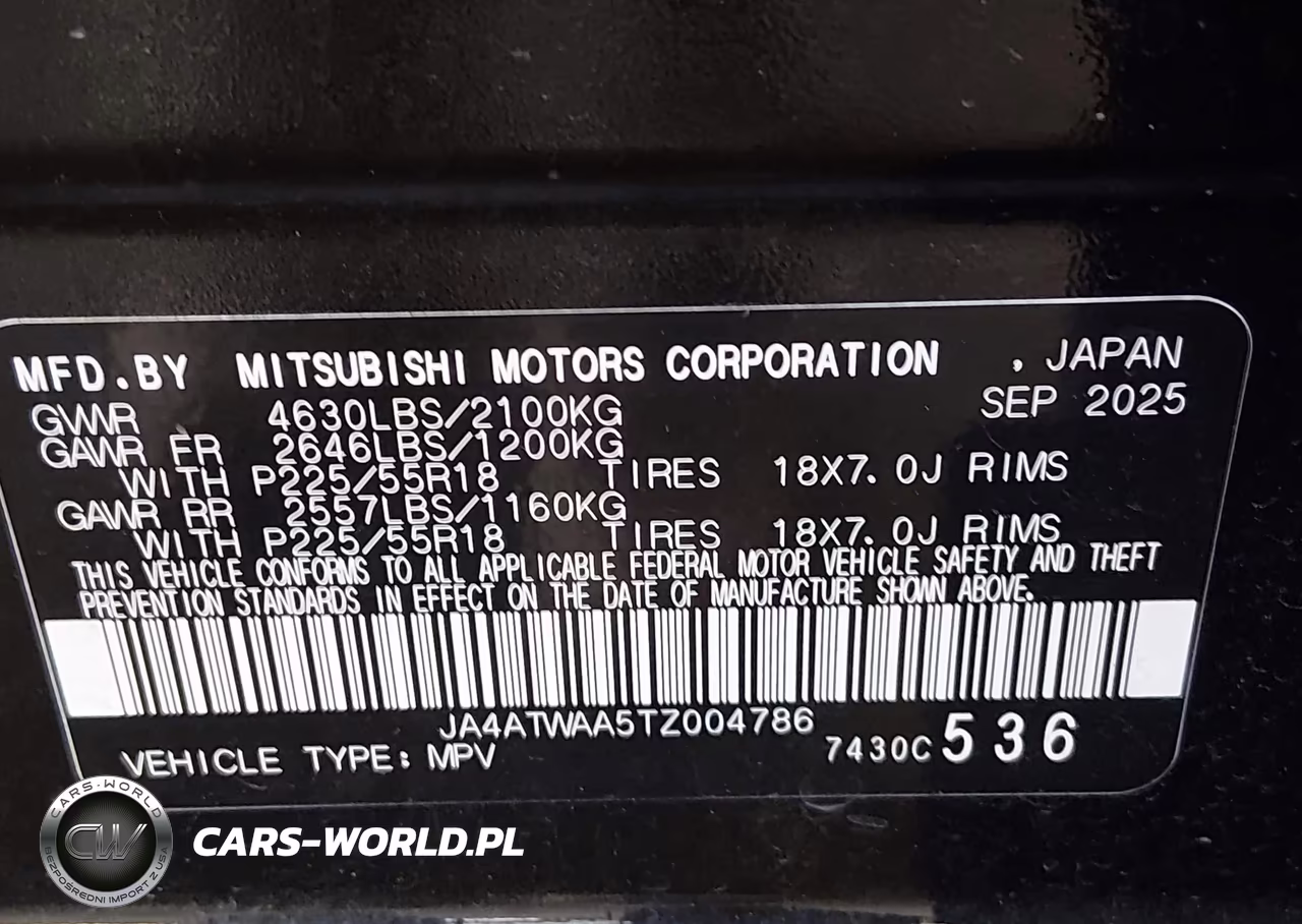 2026 Mitsubishi Eclipse Cross Black Edition S-Awc-Se S-Awc-Sel S-Awc VIN:JA4ATWAA5TZ004786 - 9
