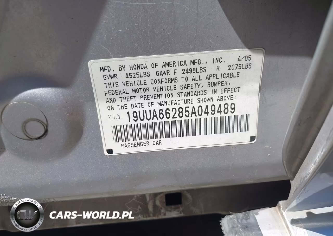 2005 Acura Tl VIN:19UUA66285A049489 - 9