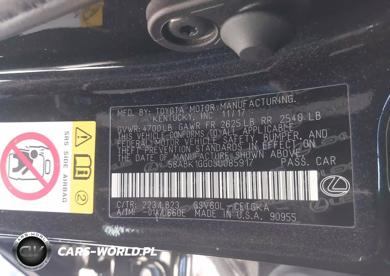 2018 Lexus Es 350 VIN:58ABK1GG0JU085917 - 9