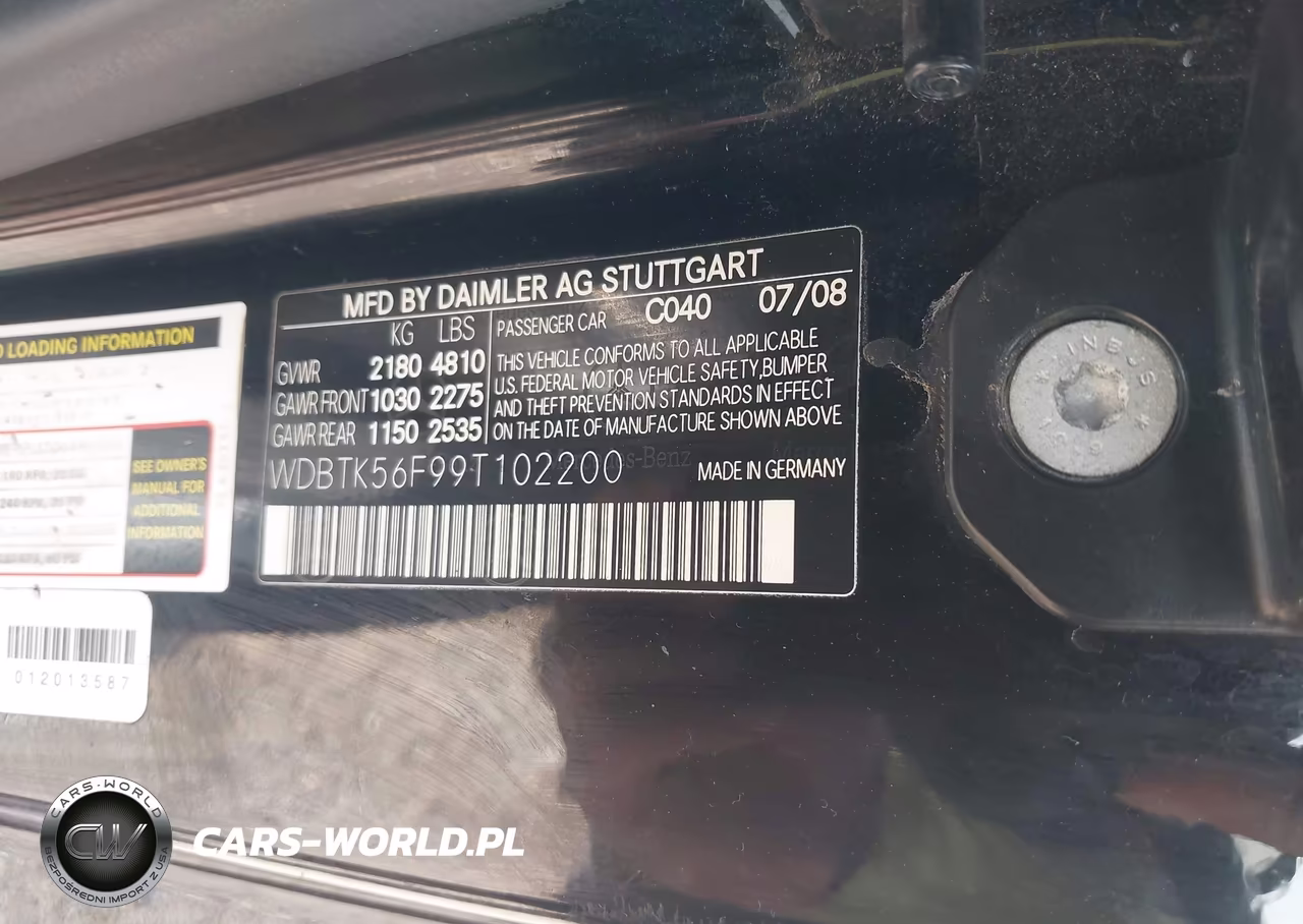 2009 Mercedes-Benz Clk 350 VIN:WDBTK56F99T102200 - 9