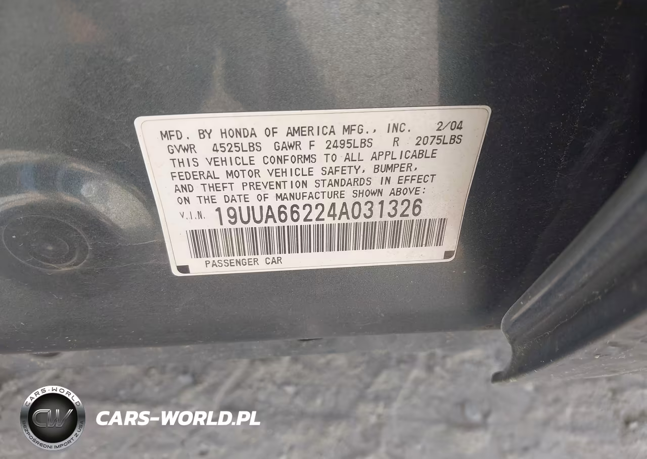 2004 Acura Tl VIN:19UUA66224A031326 - 9