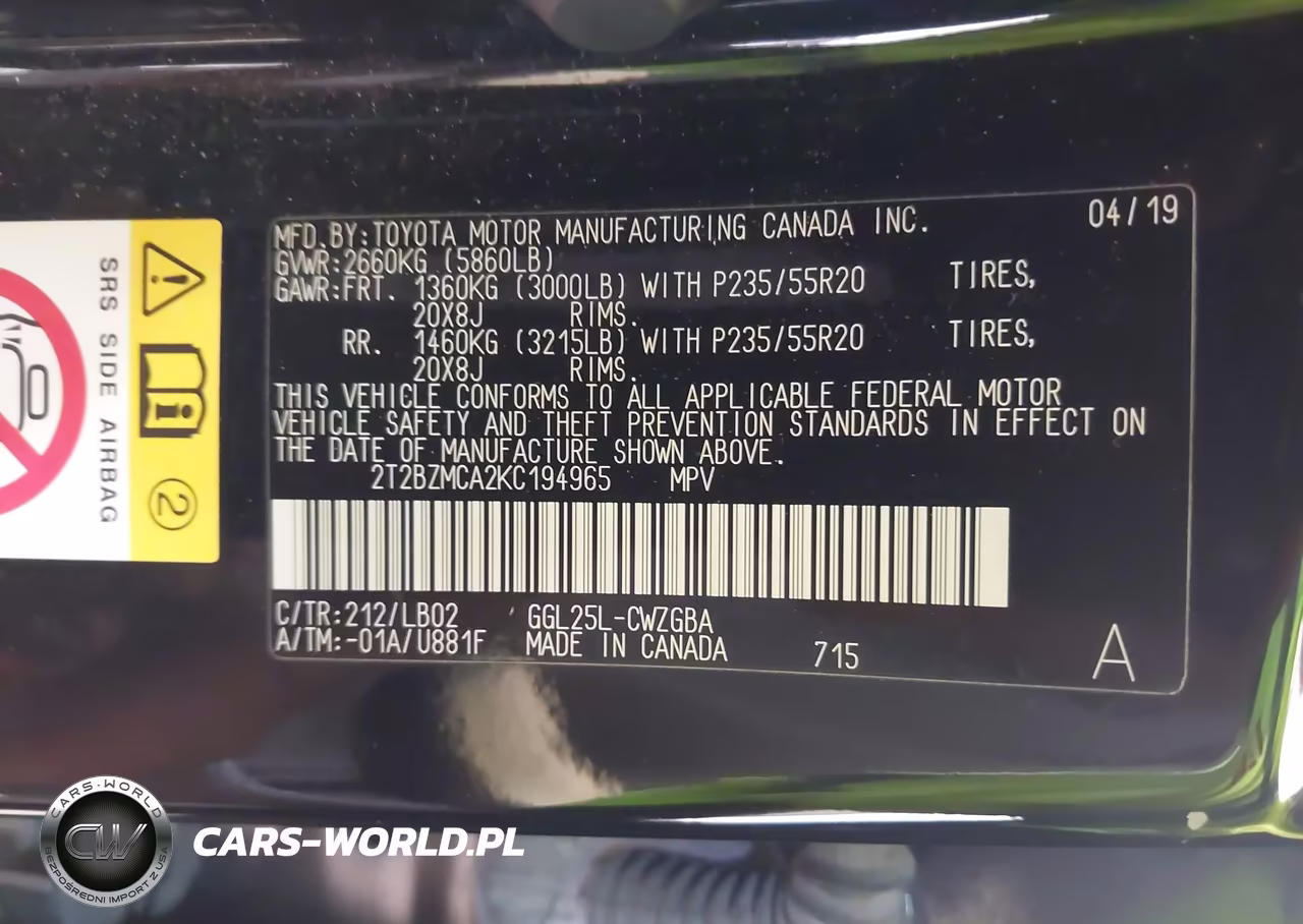 2019 Lexus Rx 350 VIN:2T2BZMCA2KC194965 - 9