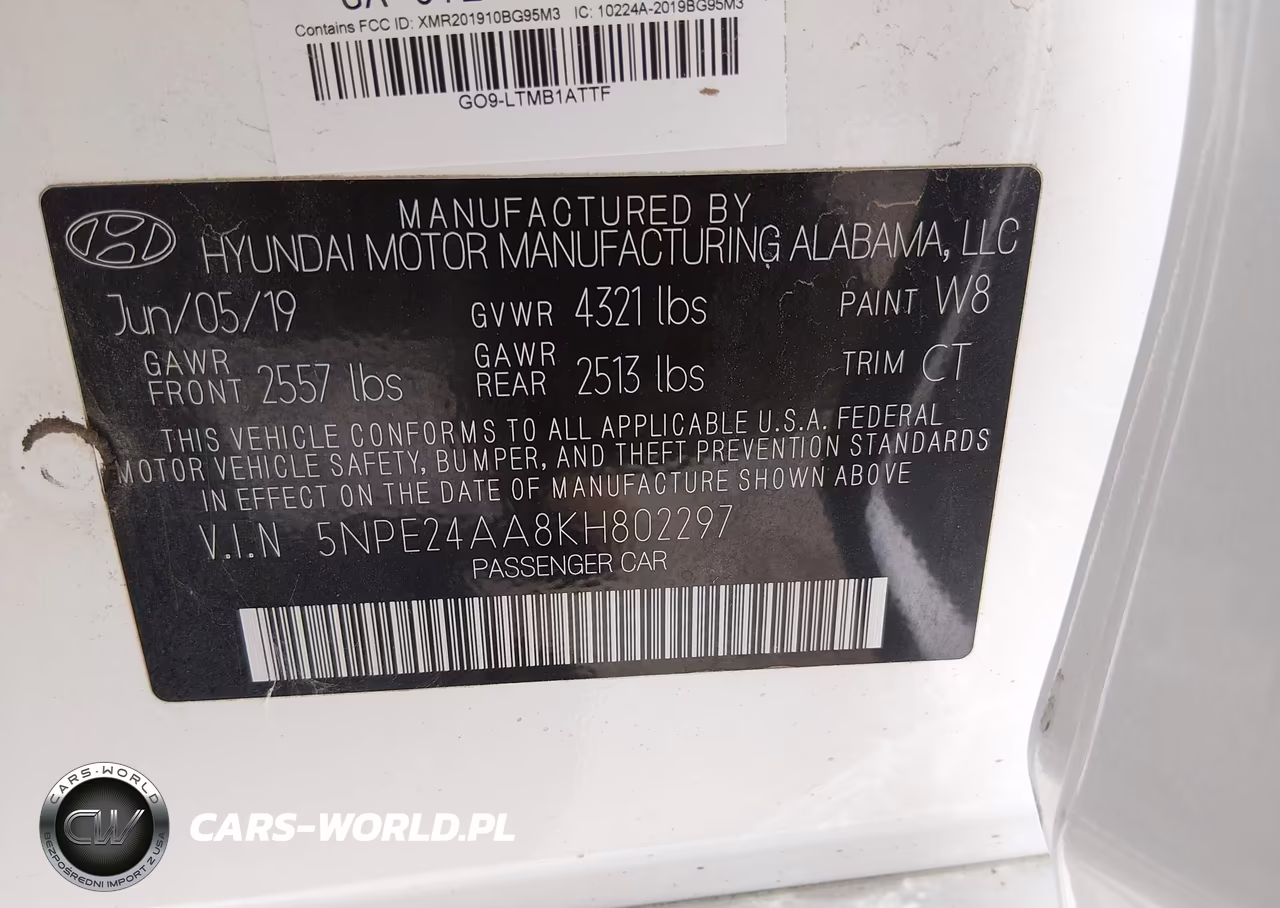 2019 Hyundai Sonata Eco VIN:5NPE24AA8KH802297 - 9