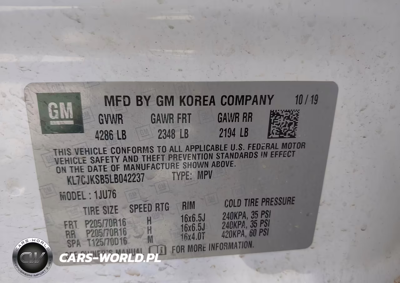 2020 Chevrolet Trax Fwd Ls VIN:KL7CJKSB5LB042237 - 9