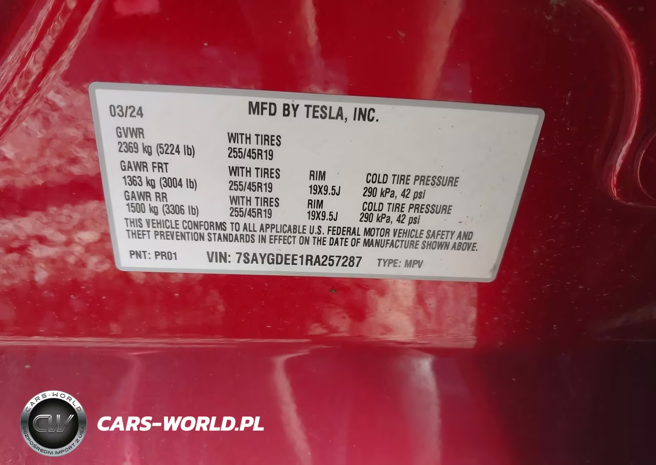 2024 Tesla Model Y Long Range Dual Motor All-Wheel Drive VIN:7SAYGDEE1RA257287 - 9