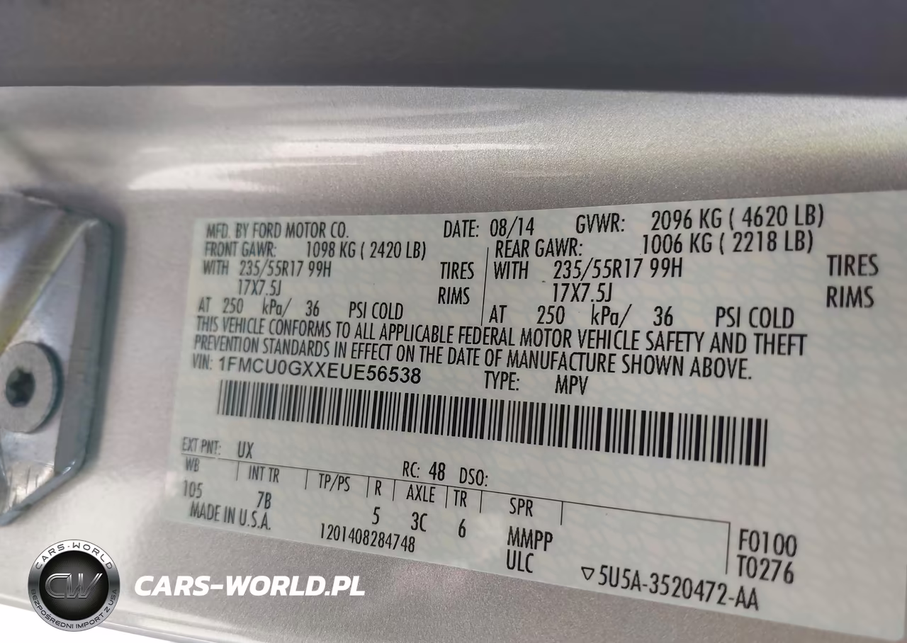 2014 Ford Escape Se VIN:1FMCU0GXXEUE56538 - 9