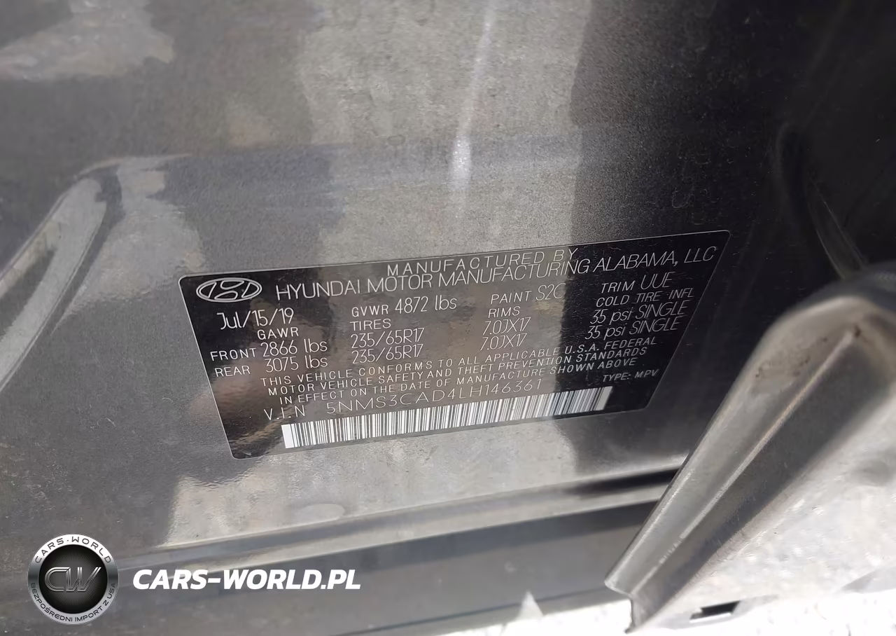 2020 Hyundai Santa Fe Sel VIN:5NMS3CAD4LH146361 - 9