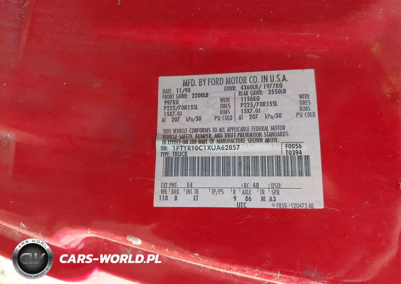 1999 Ford Ranger Xl-Xlt VIN:1FTYR10C1XUA62857 - 9