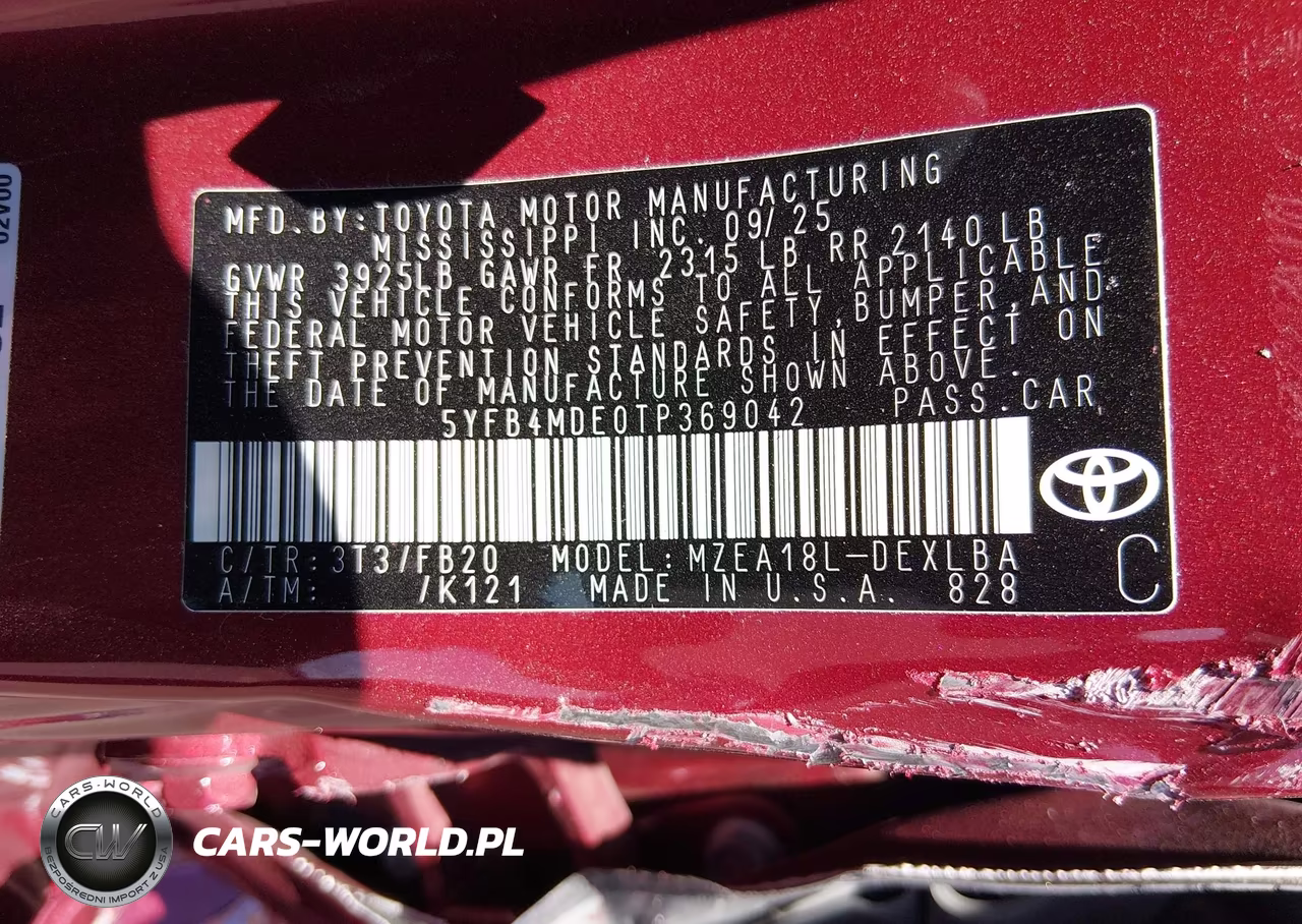 2026 Toyota Corolla Le VIN:5YFB4MDE0TP369042 - 9