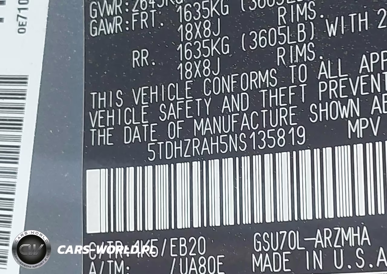 2022 Toyota Highlander Xle VIN:5TDHZRAH5NS135819 - 9