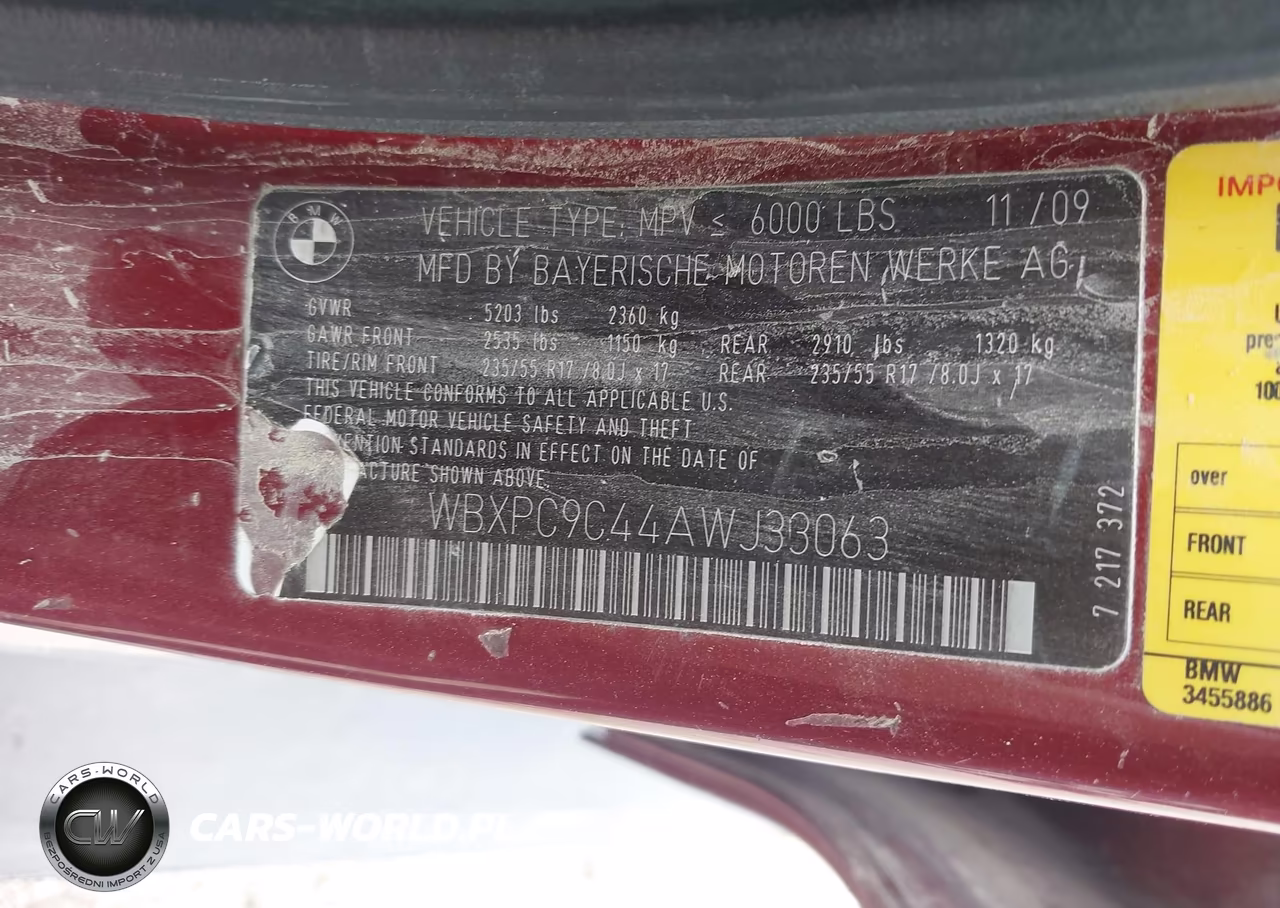 2010 BMW X3 xDrive30I VIN:WBXPC9C44AWJ33063 - 9