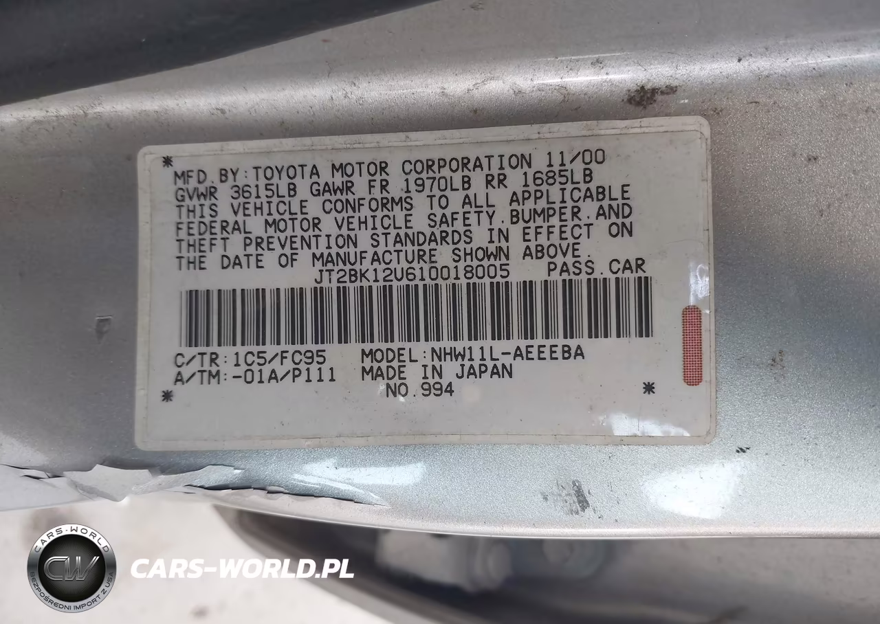 2001 Toyota Prius VIN:JT2BK12U610018005 - 9