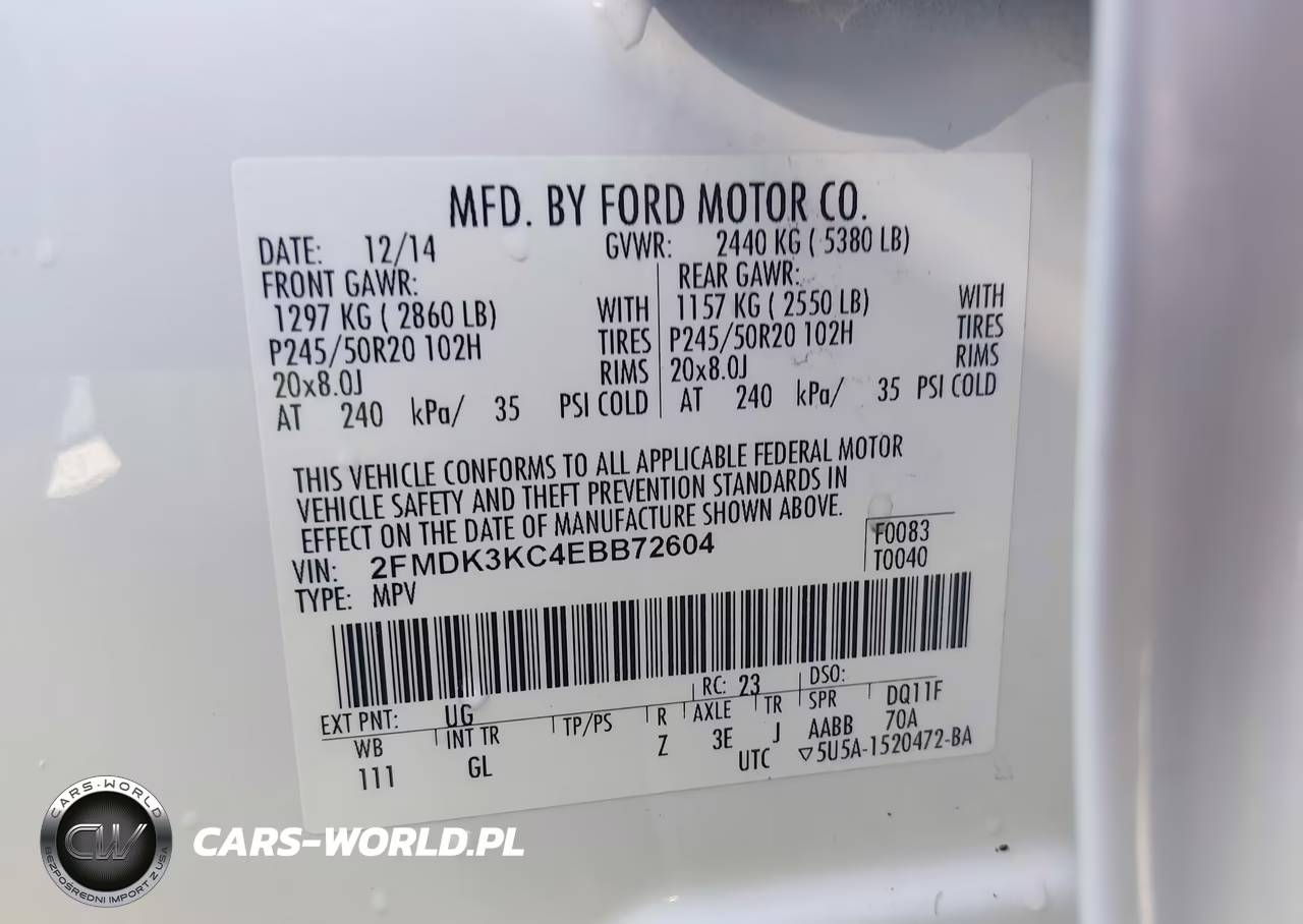2014 Ford Edge Limited VIN:2FMDK3KC4EBB72604 - 9