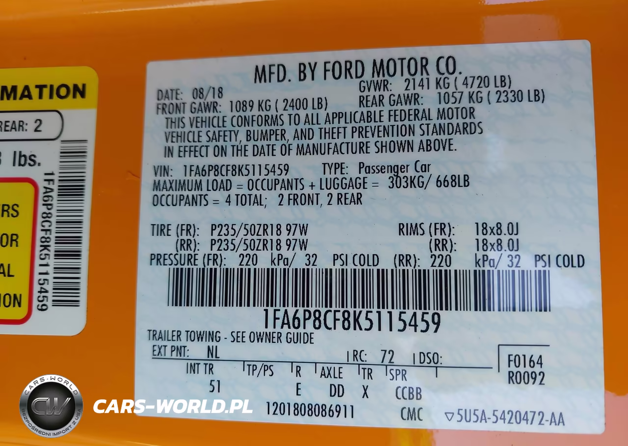 2019 Ford Mustang Gt Premium VIN:1FA6P8CF8K5115459 - 9
