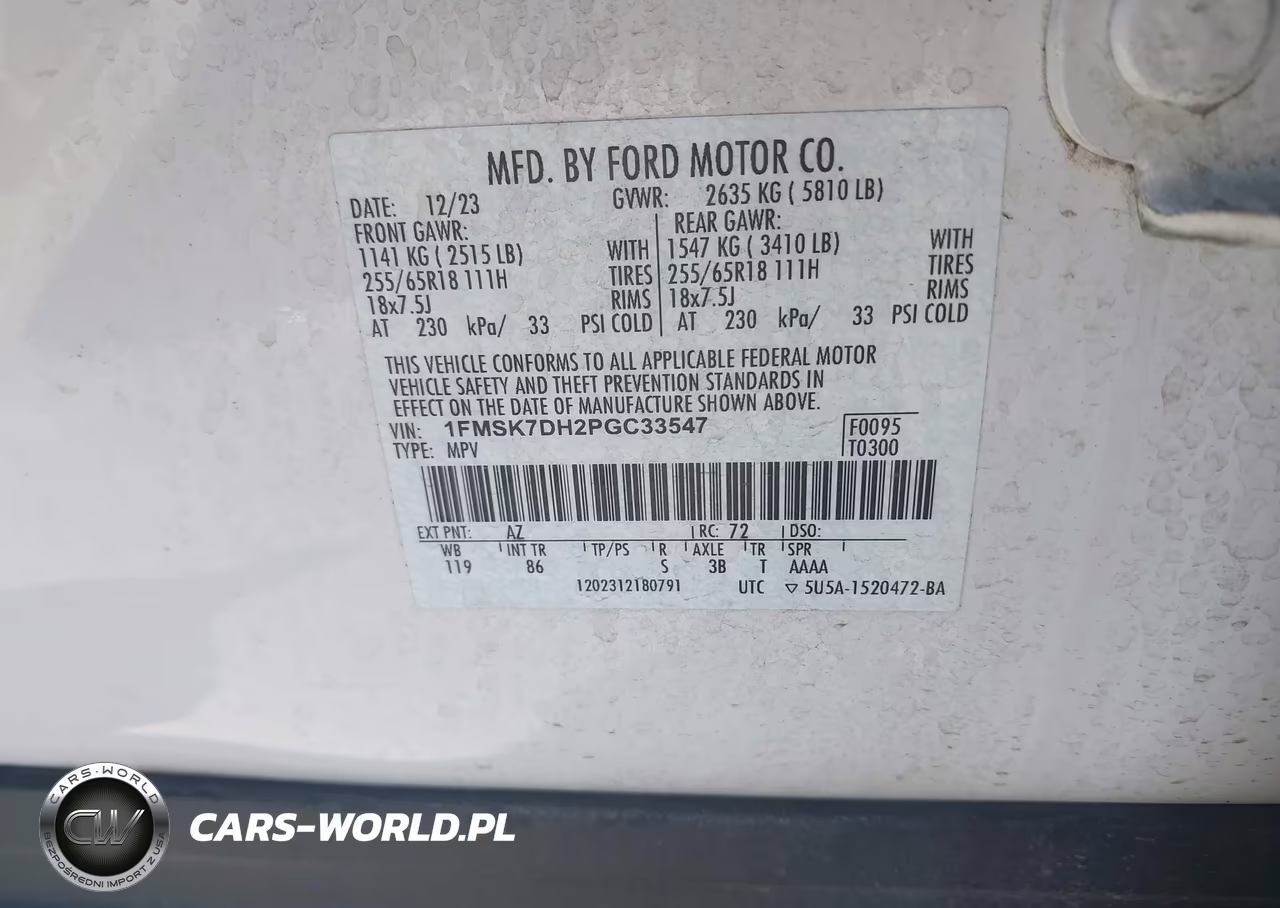 2023 Ford Explorer Xlt VIN:1FMSK7DH2PGC33547 - 9