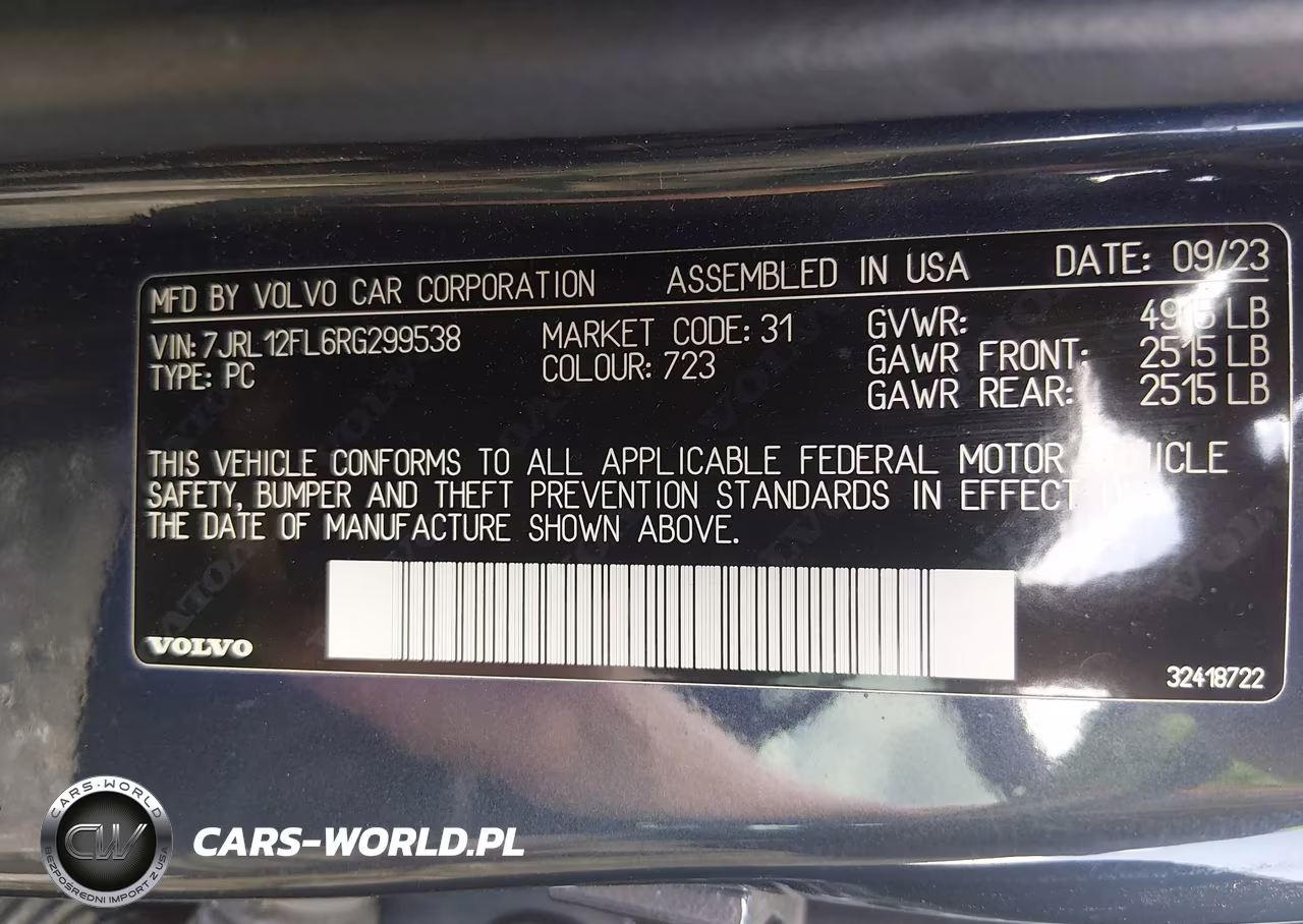 2024 Volvo S60 B5 Plus Dark Theme VIN:7JRL12FL6RG299538 - 9