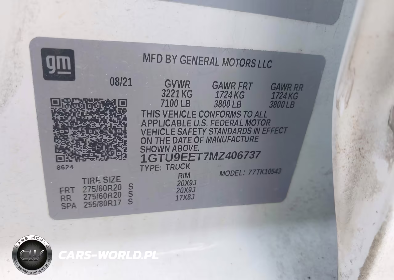2021 GMC Sierra 1500 4Wd Short Box At4 VIN:1GTU9EET7MZ406737 - 9