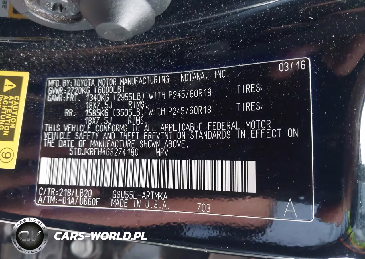 2016 Toyota Highlander Xle V6 VIN:5TDJKRFH4GS274180 - 9