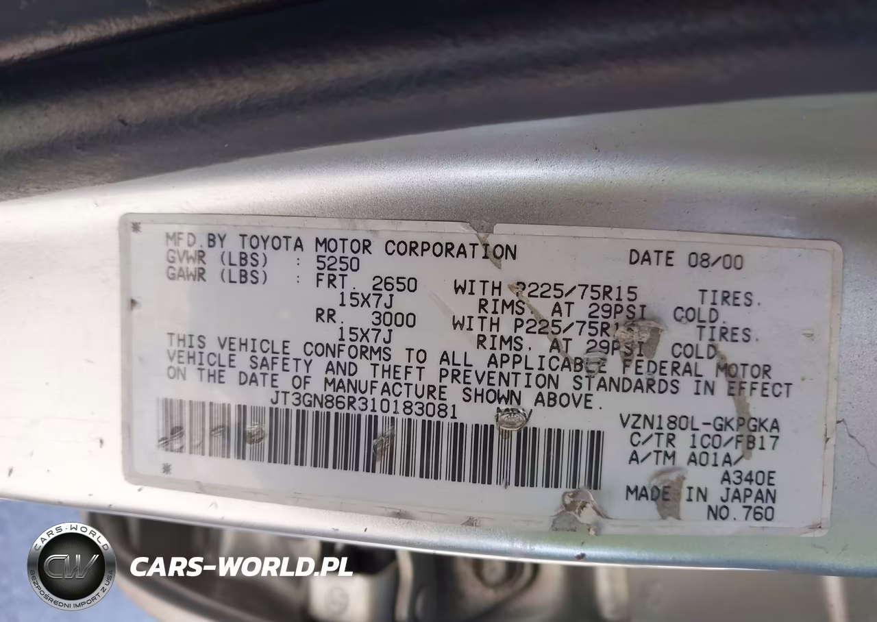 2001 Toyota 4Runner Sr5 V6 VIN:JT3GN86R310183081 - 9
