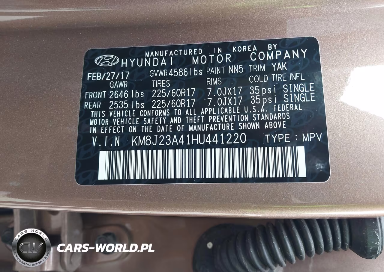 2017 Hyundai Tucson Se VIN:KM8J23A41HU441220 - 9
