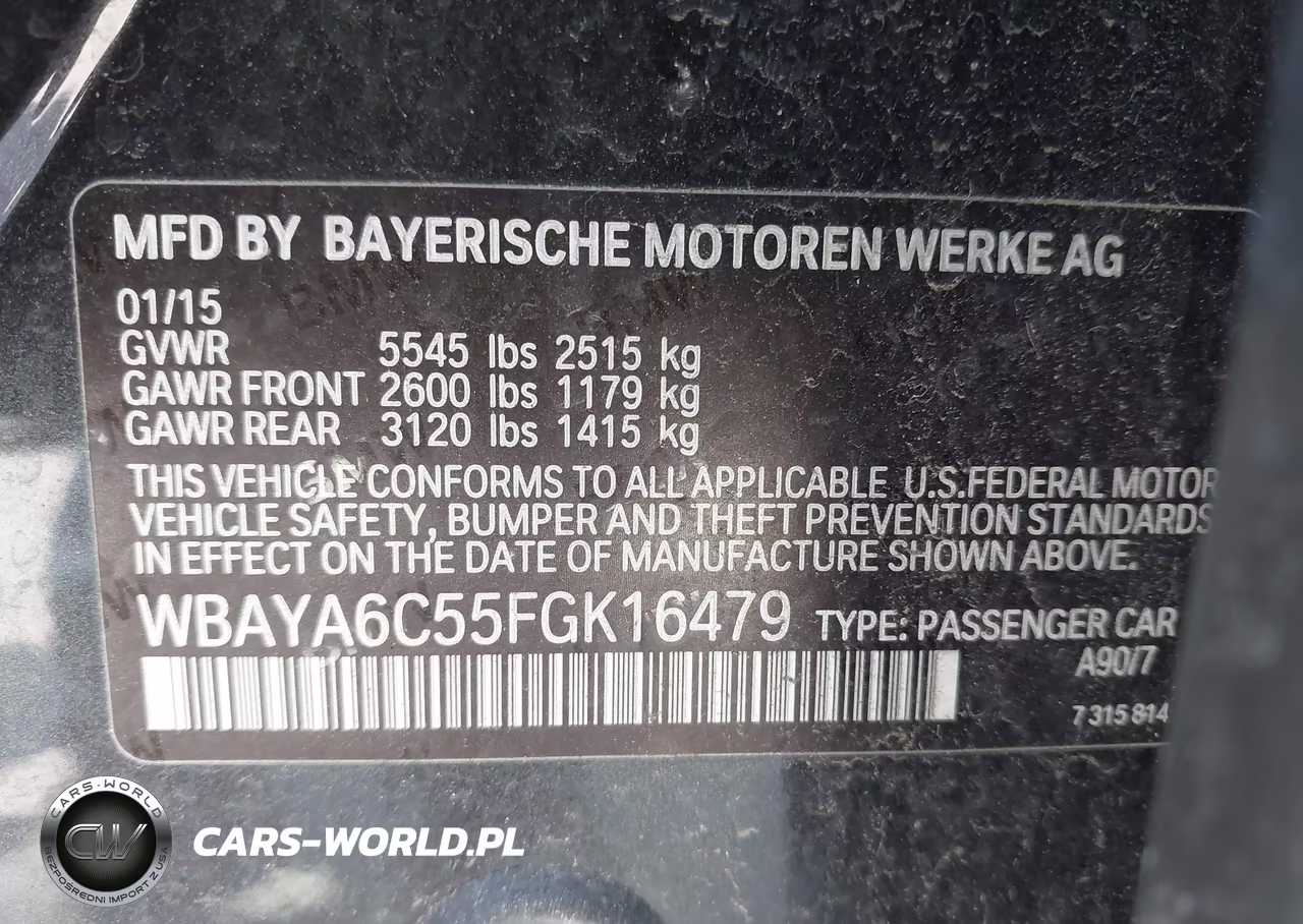 2015 BMW 740I VIN:WBAYA6C55FGK16479 - 9