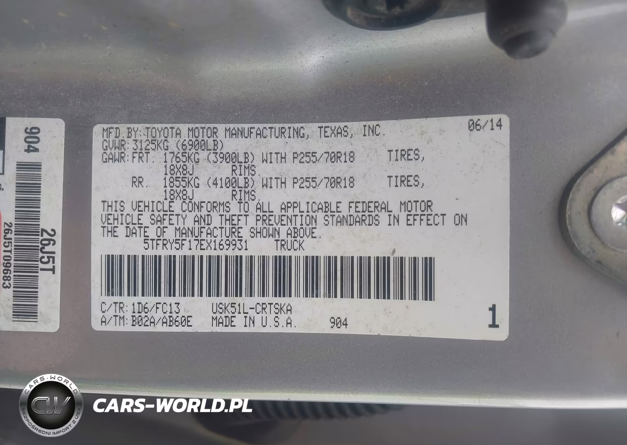 2014 Toyota Tundra Sr5 5.7L V8 VIN:5TFRY5F17EX169931 - 9
