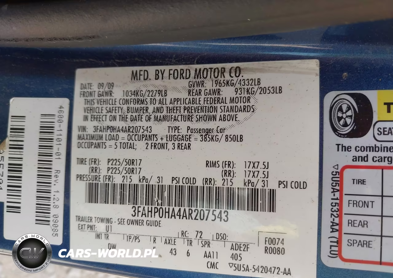 2010 Ford Fusion Se VIN:3FAHP0HA4AR207543 - 9