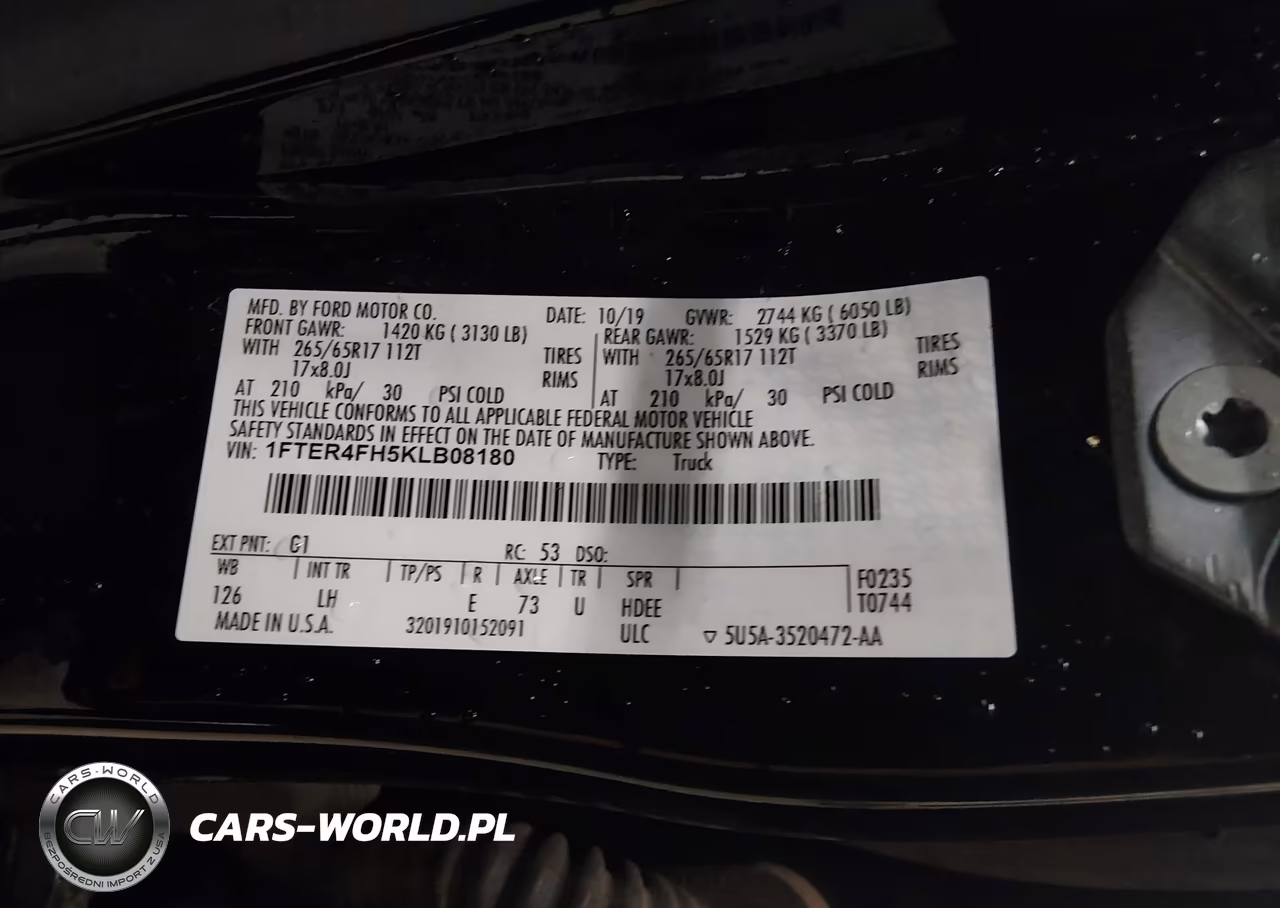 2019 Ford Ranger Xl VIN:1FTER4FH5KLB08180 - 9
