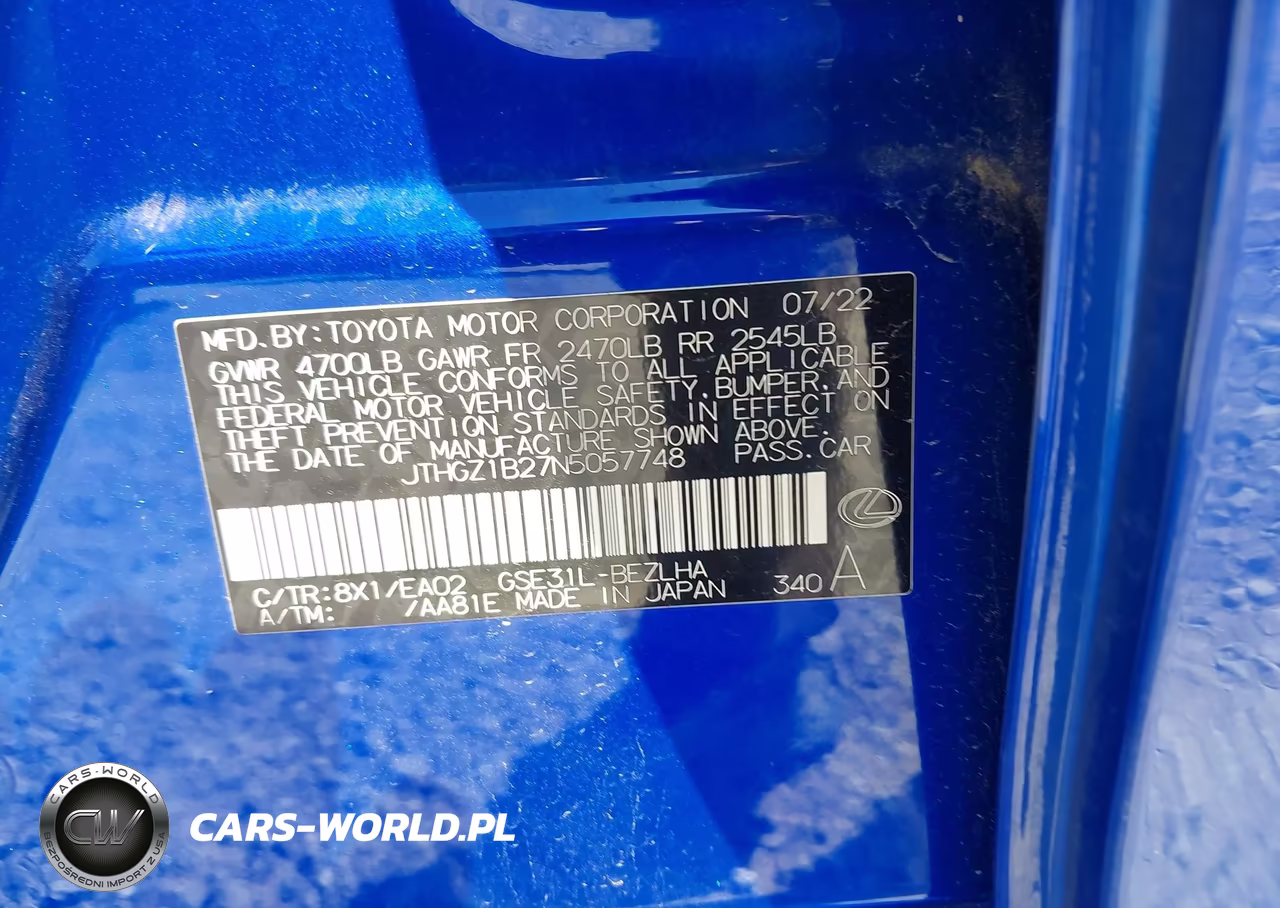 2022 Lexus Is 350 F Sport VIN:JTHGZ1B27N5057748 - 9