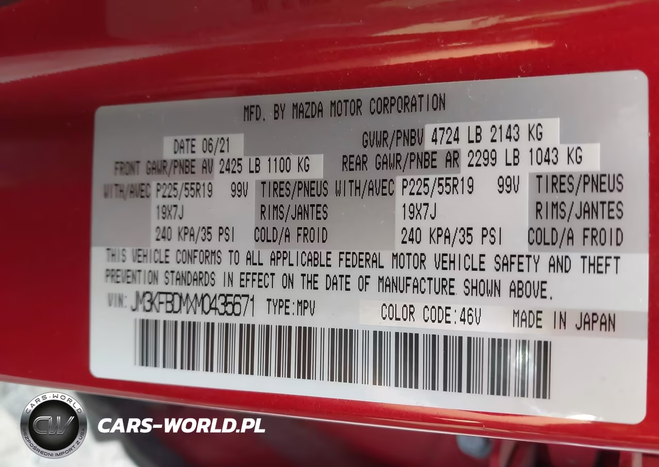 2021 Mazda Cx-5 Grand Touring VIN:JM3KFBDMXM0435671 - 9
