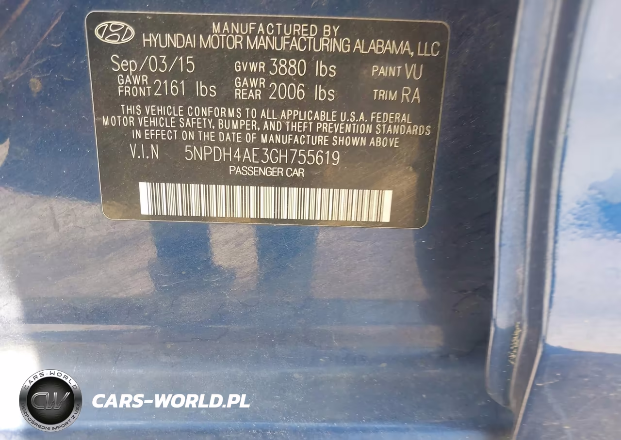 2016 Hyundai Elantra Se VIN:5NPDH4AE3GH755619 - 9
