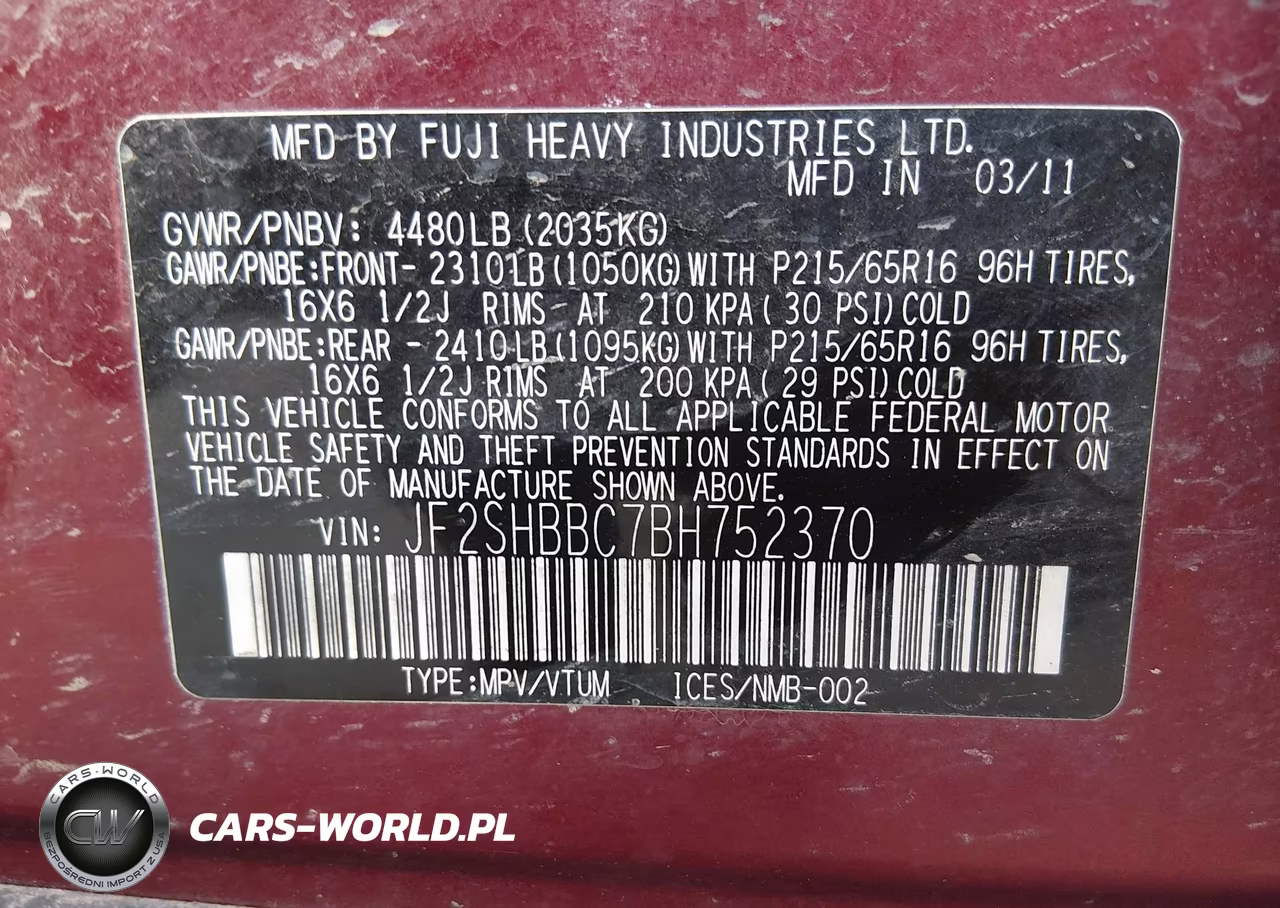 2011 Subaru Forester 2.5X VIN:JF2SHBBC7BH752370 - 9