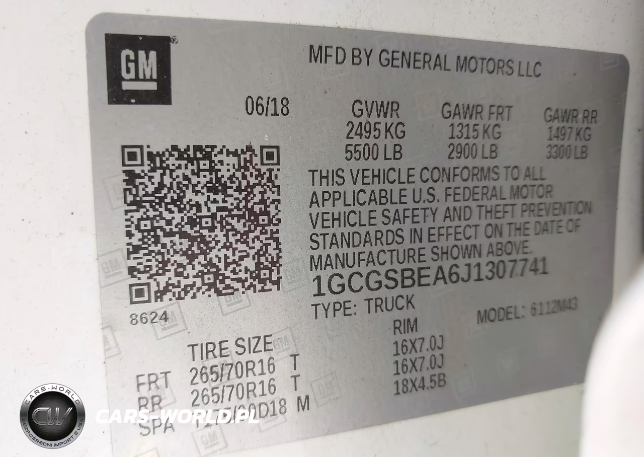 2018 Chevrolet Colorado Wt VIN:1GCGSBEA6J1307741 - 9
