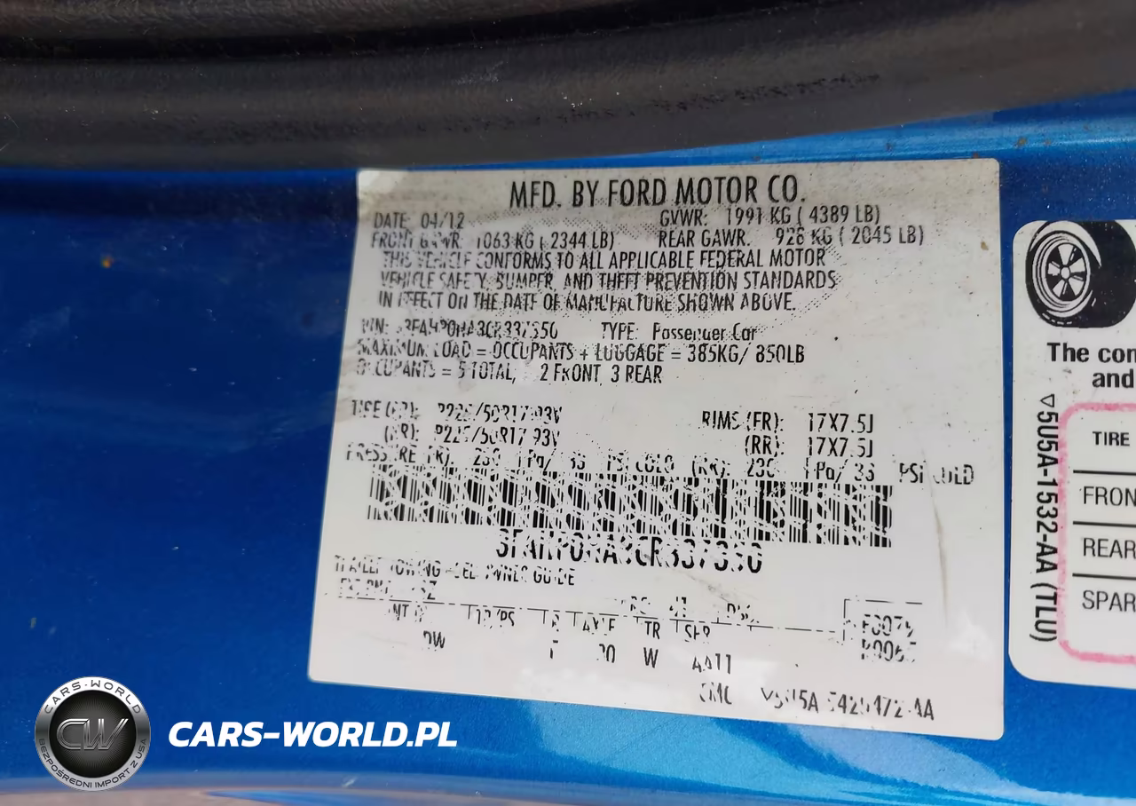 2012 Ford Fusion Se VIN:3FAHP0HA3CR337350 - 9