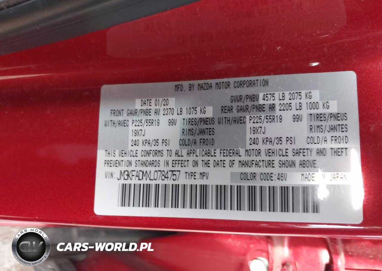 2020 Mazda Cx-5 Grand Touring VIN:JM3KFADMXL0784757 - 9