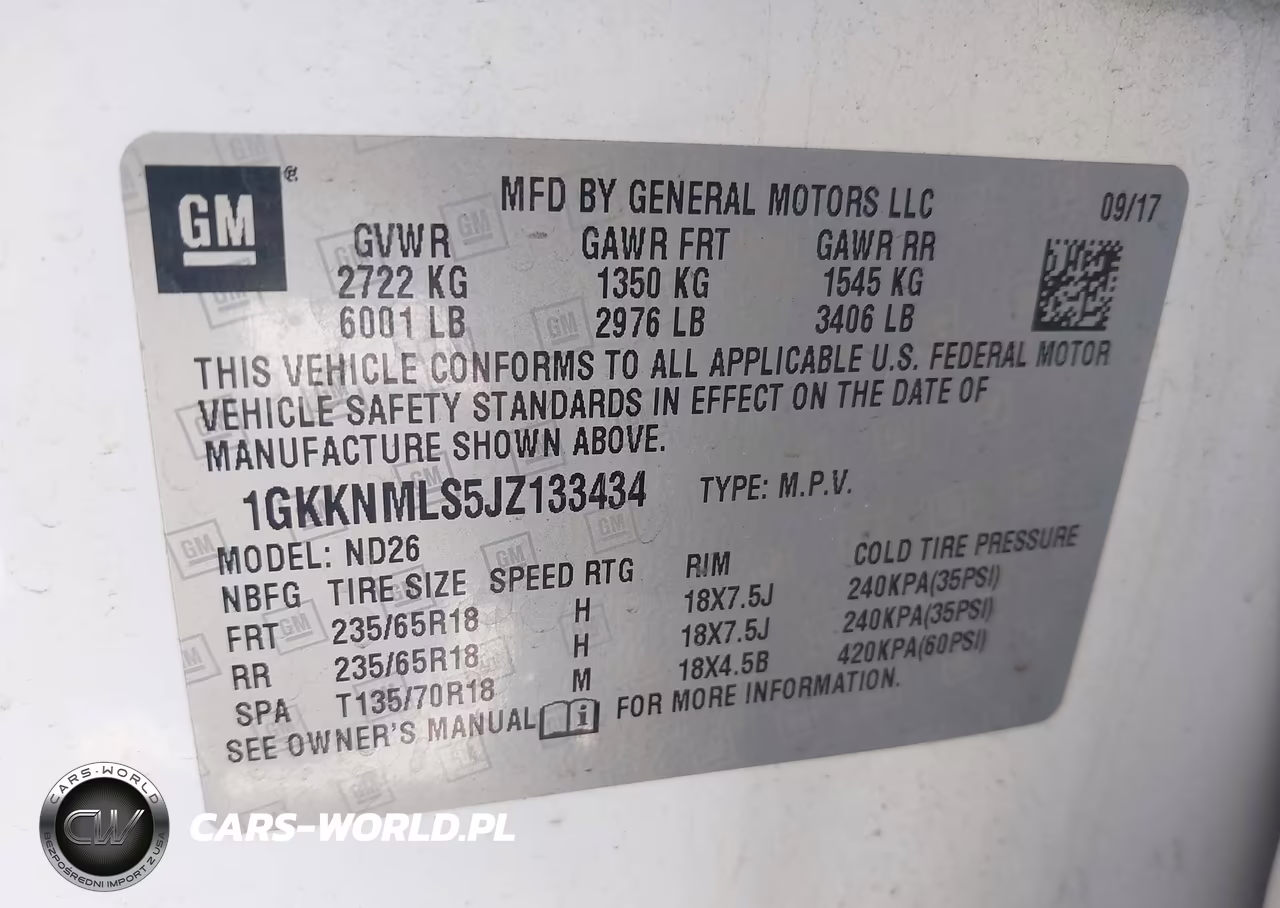 2018 GMC Acadia Slt-1 VIN:1GKKNMLS5JZ133434 - 9