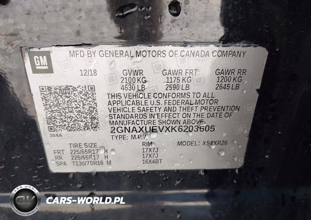 2019 Chevrolet Equinox Lt VIN:2GNAXUEVXK6203605 - 9