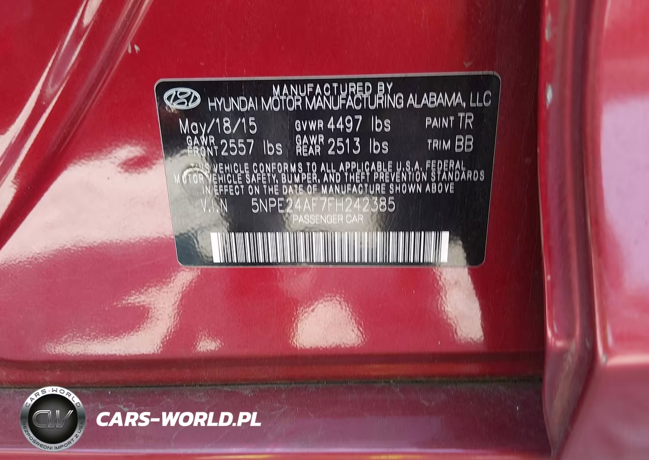 2015 Hyundai Sonata Se VIN:5NPE24AF7FH242385 - 9