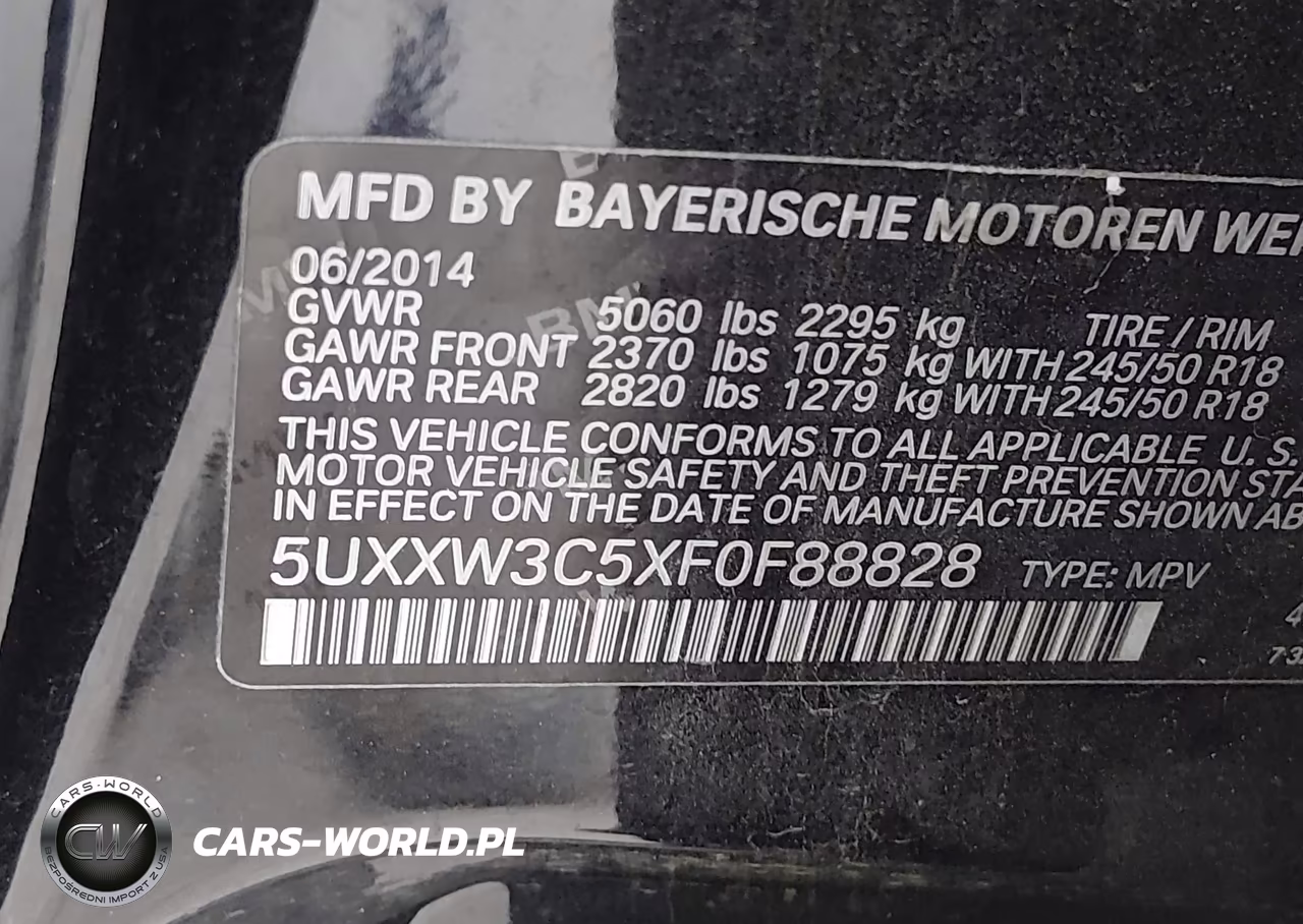 2015 BMW X4 xDrive28I VIN:5UXXW3C5XF0F88828 - 9