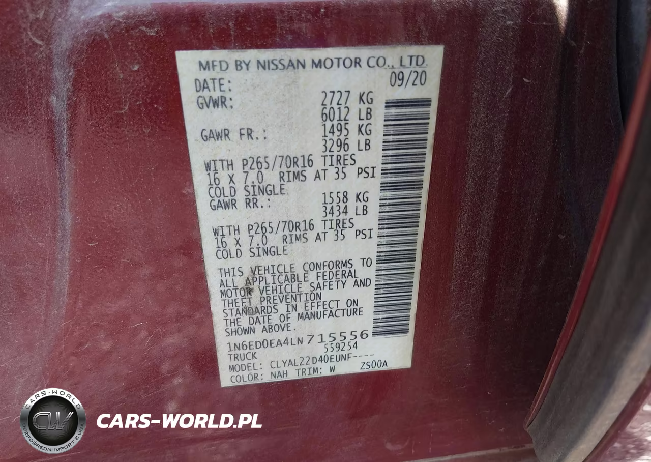 2020 Nissan Frontier Sv 4X2 VIN:1N6ED0EA4LN715556 - 9