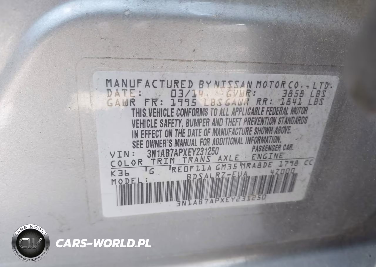 2014 Nissan Sentra Sr VIN:3N1AB7APXEY231250 - 9
