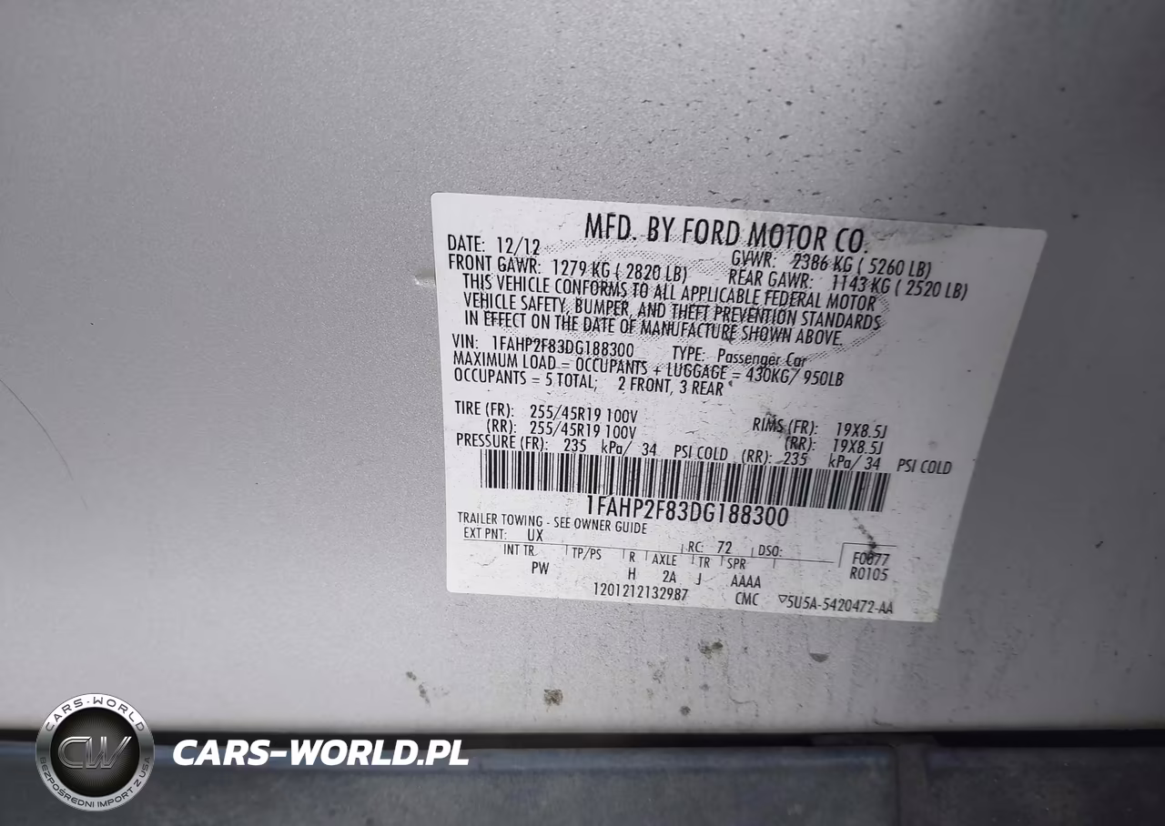 2013 Ford Taurus Limited VIN:1FAHP2F83DG188300 - 9
