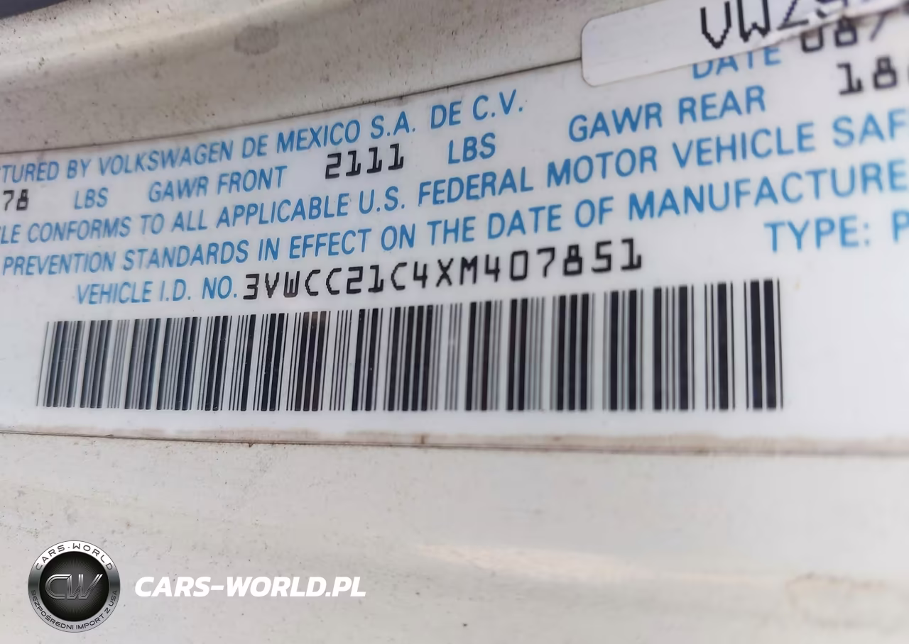 1999 Volkswagen New Beetle Gls VIN:3VWCC21C4XM407851 - 9