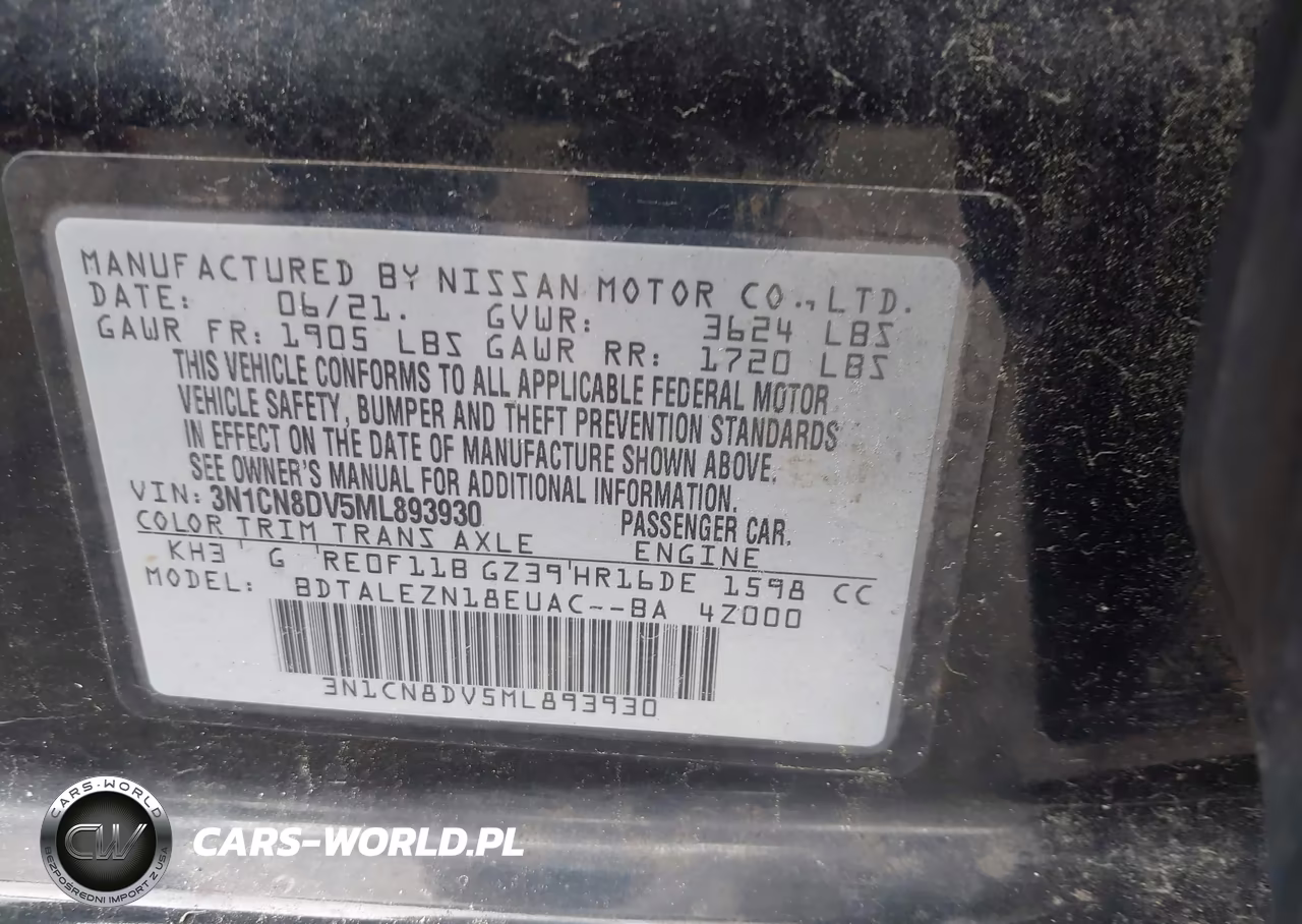2021 Nissan Versa S Xtronic Cvt VIN:3N1CN8DV5ML893930 - 9