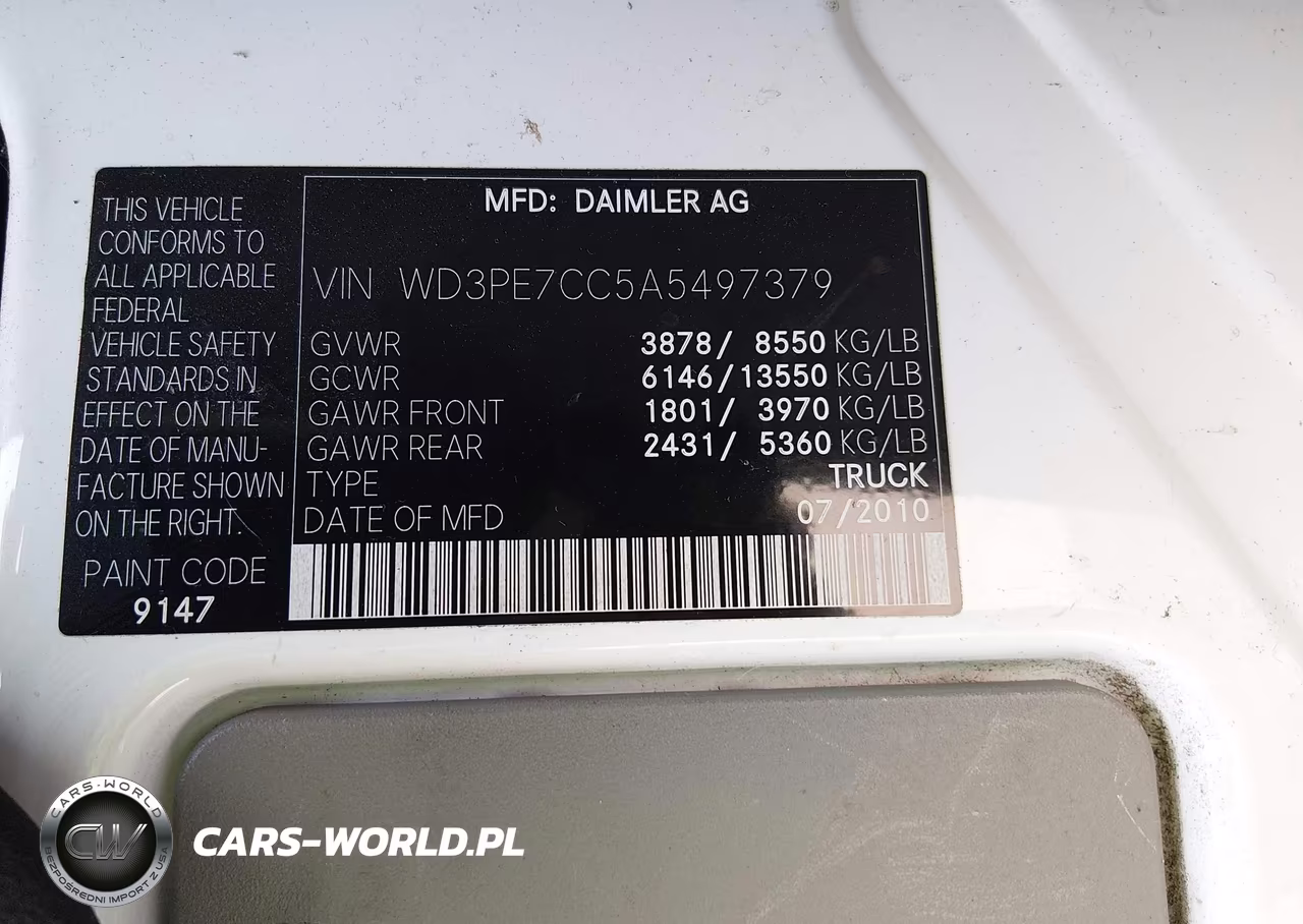 2010 Mercedes-Benz Sprinter Van 2500 VIN:WD3PE7CC5A5497379 - 9