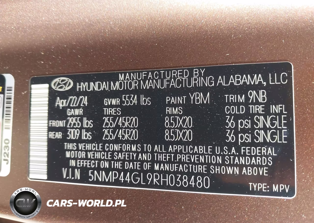 2024 Hyundai Santa Fe Limited VIN:5NMP44GL9RH038480 - 9