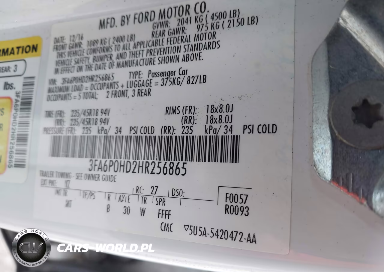 2017 Ford Fusion Se VIN:3FA6P0HD2HR256865 - 9